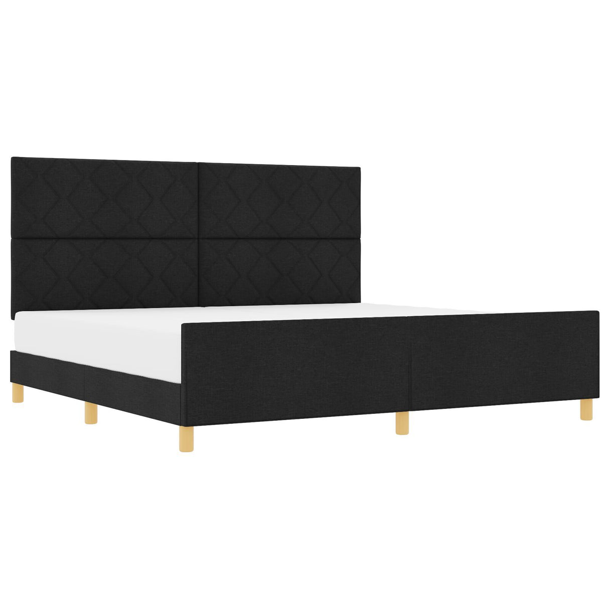 Black Fabric Bed Frame 200X200 Cm