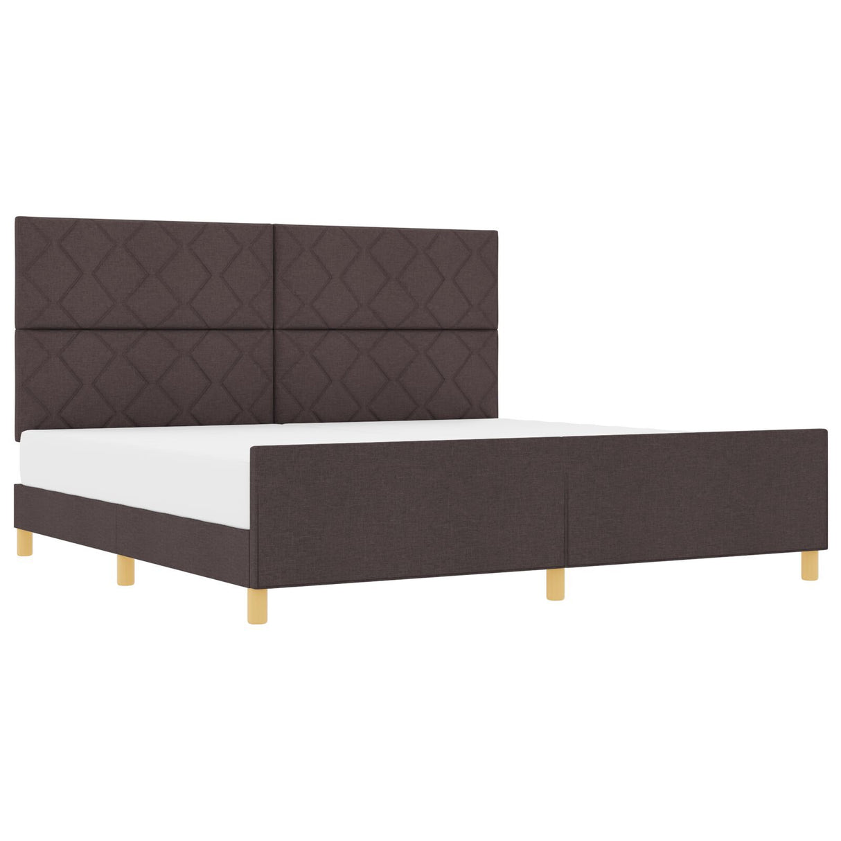 Bed Frame In Dark Brown, 200X200 Cm, Fabric