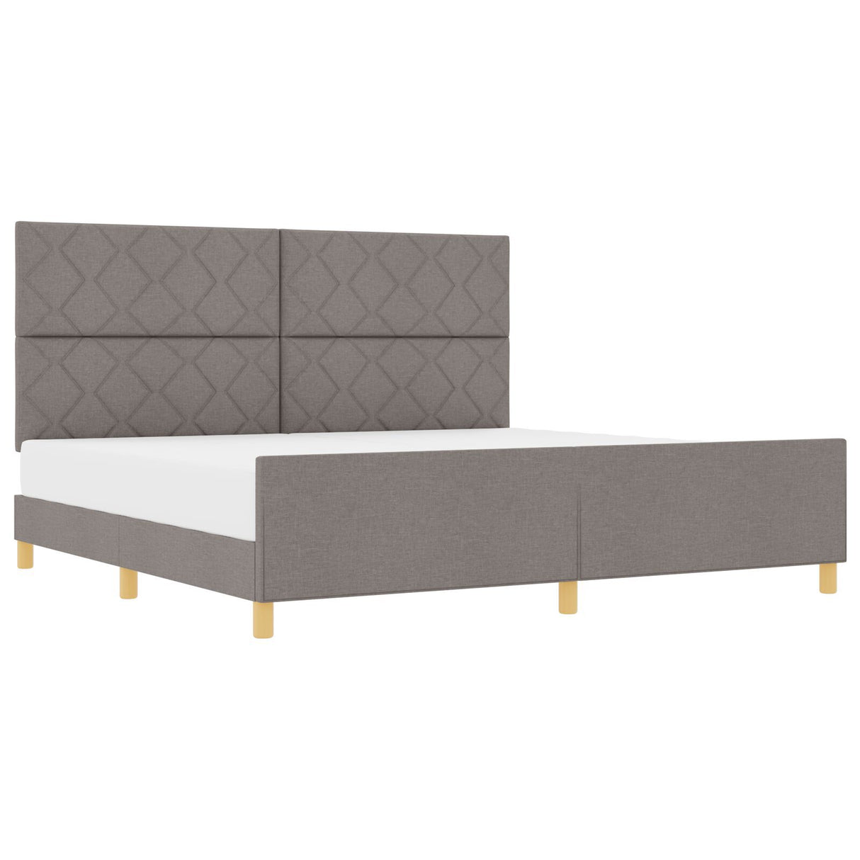 Bed Frame Taupe 200X200 Cm Fabric