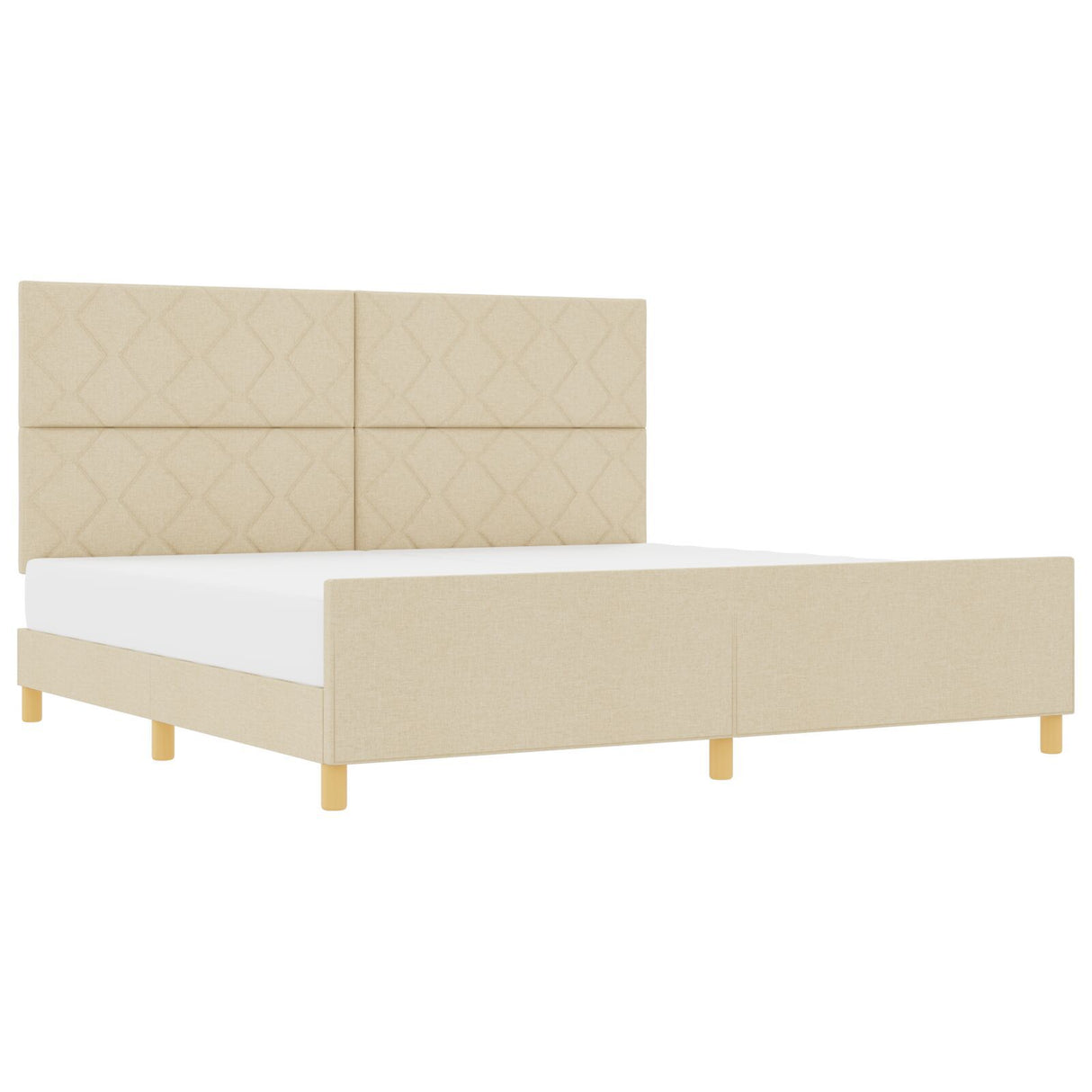 Cream Fabric Bed Frame 200X200 Cm