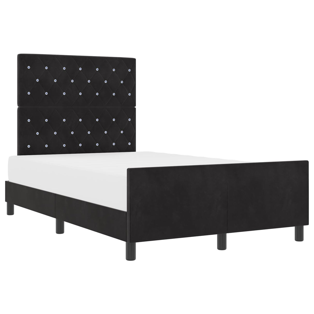 Bed Frame Black 120X200 Cm Velvet