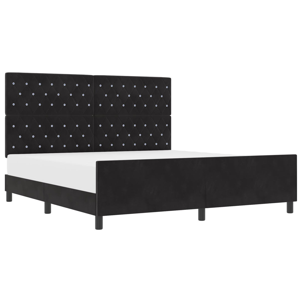 Bed Frame Black 180X200 Cm Velvet