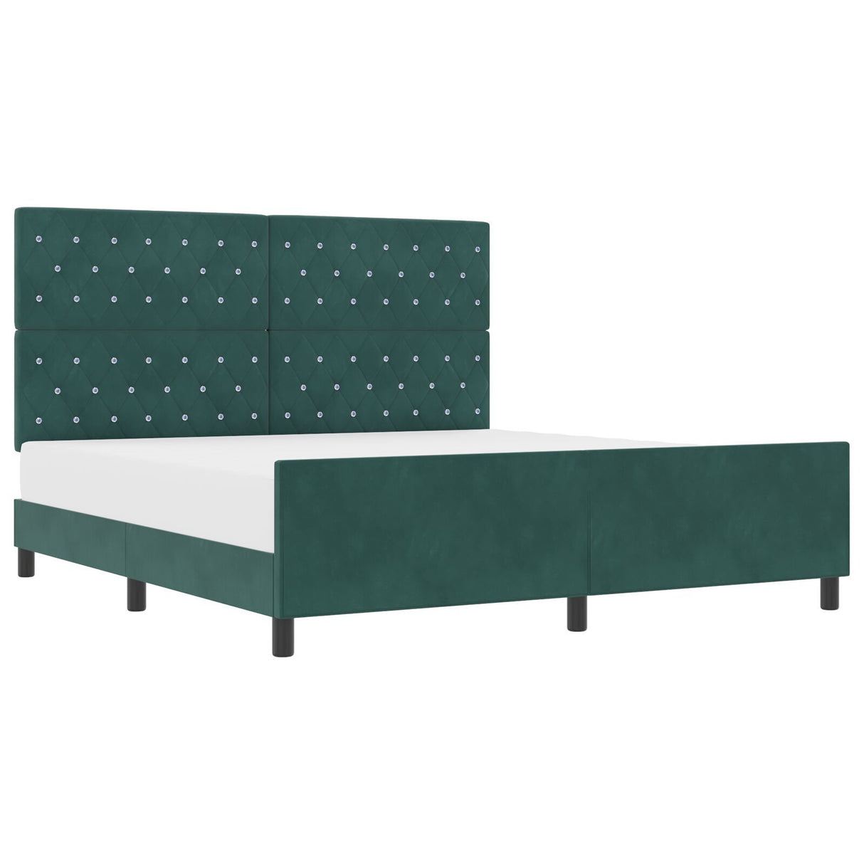 Bed Frame In Dark Green, 180X200 Cm, Velvet