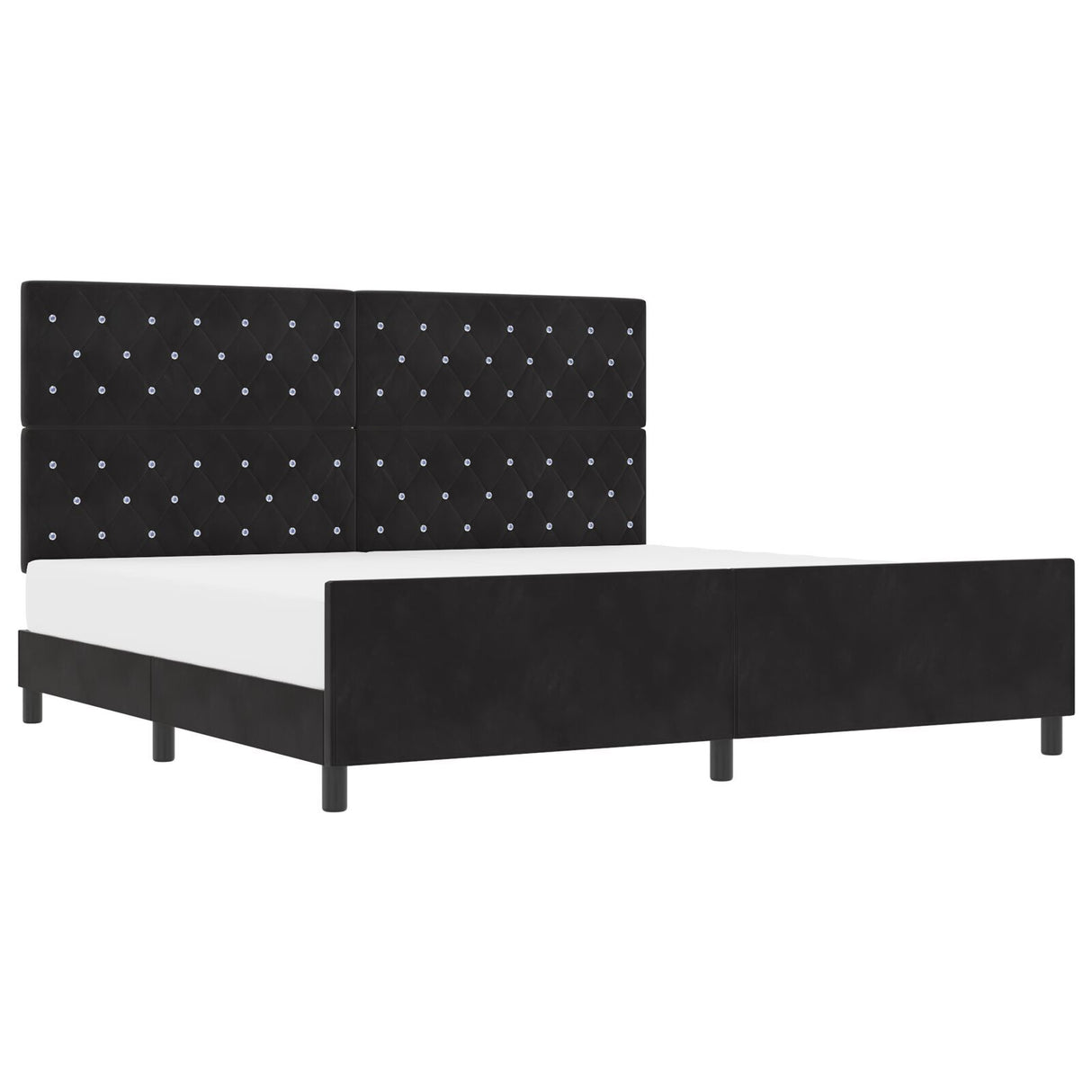 Bed Frame Black 200X200 Cm Velvet