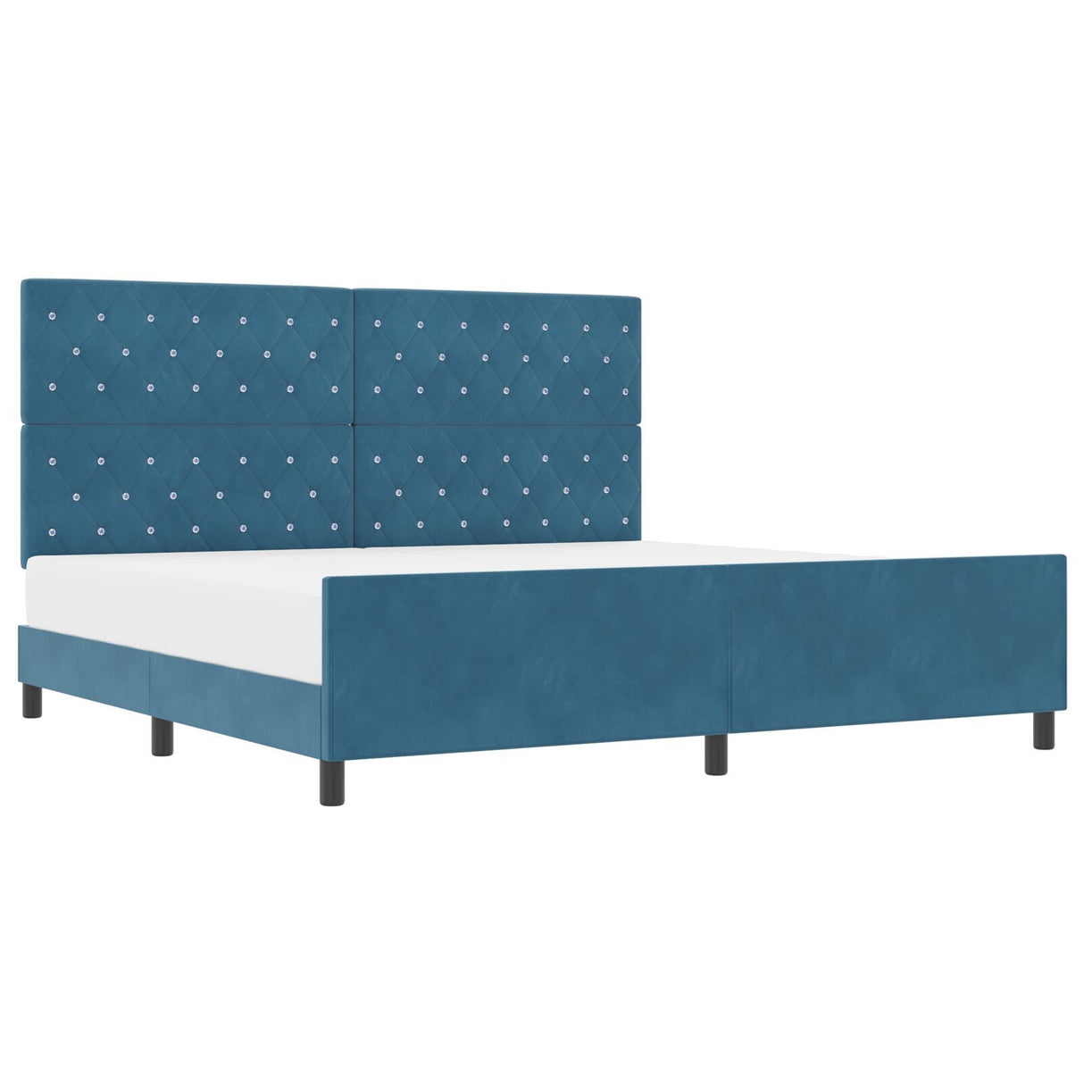 Bed Frame Dark Blue 200X200 Cm Velvet