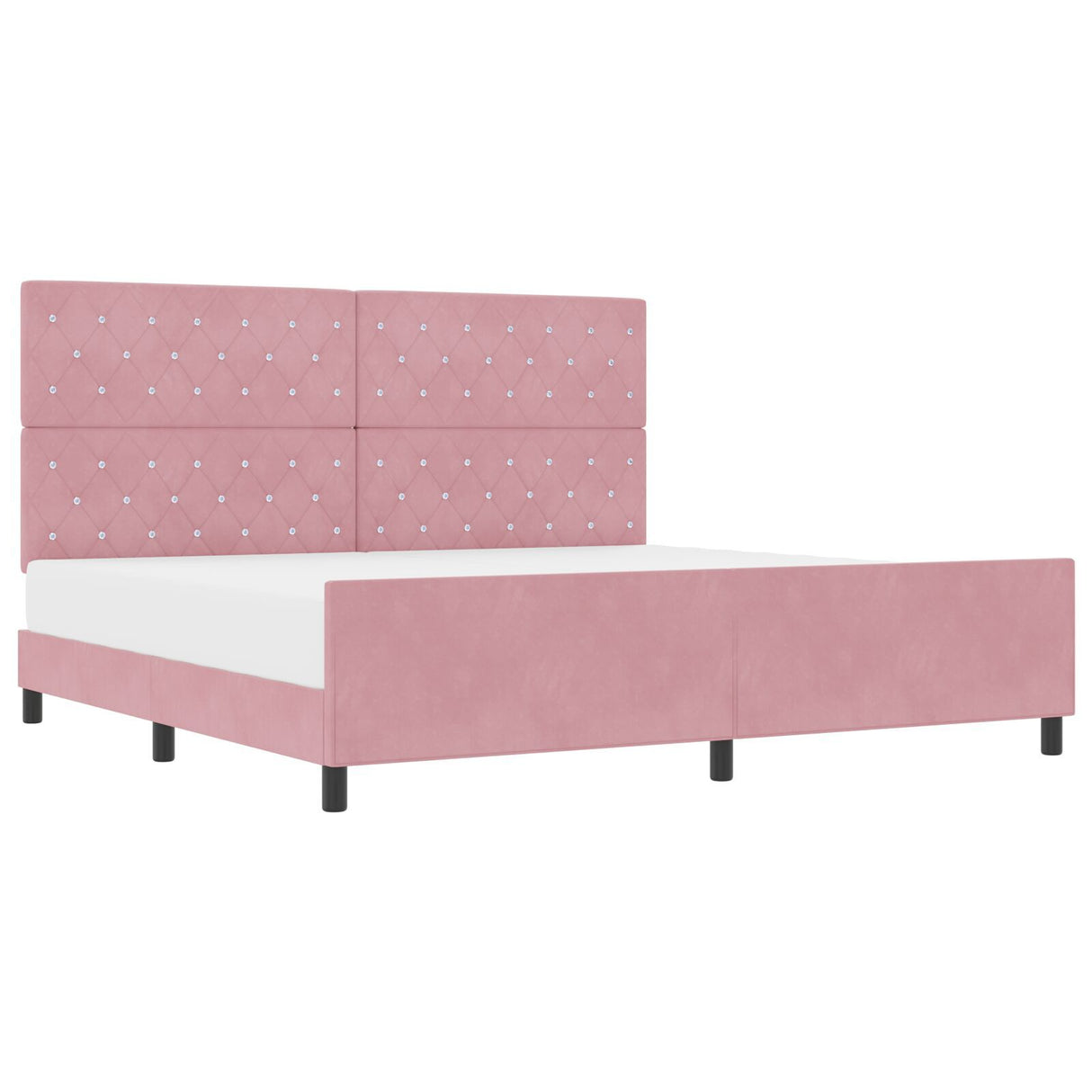 Pink Velvet Bed Frame 200X200 Cm