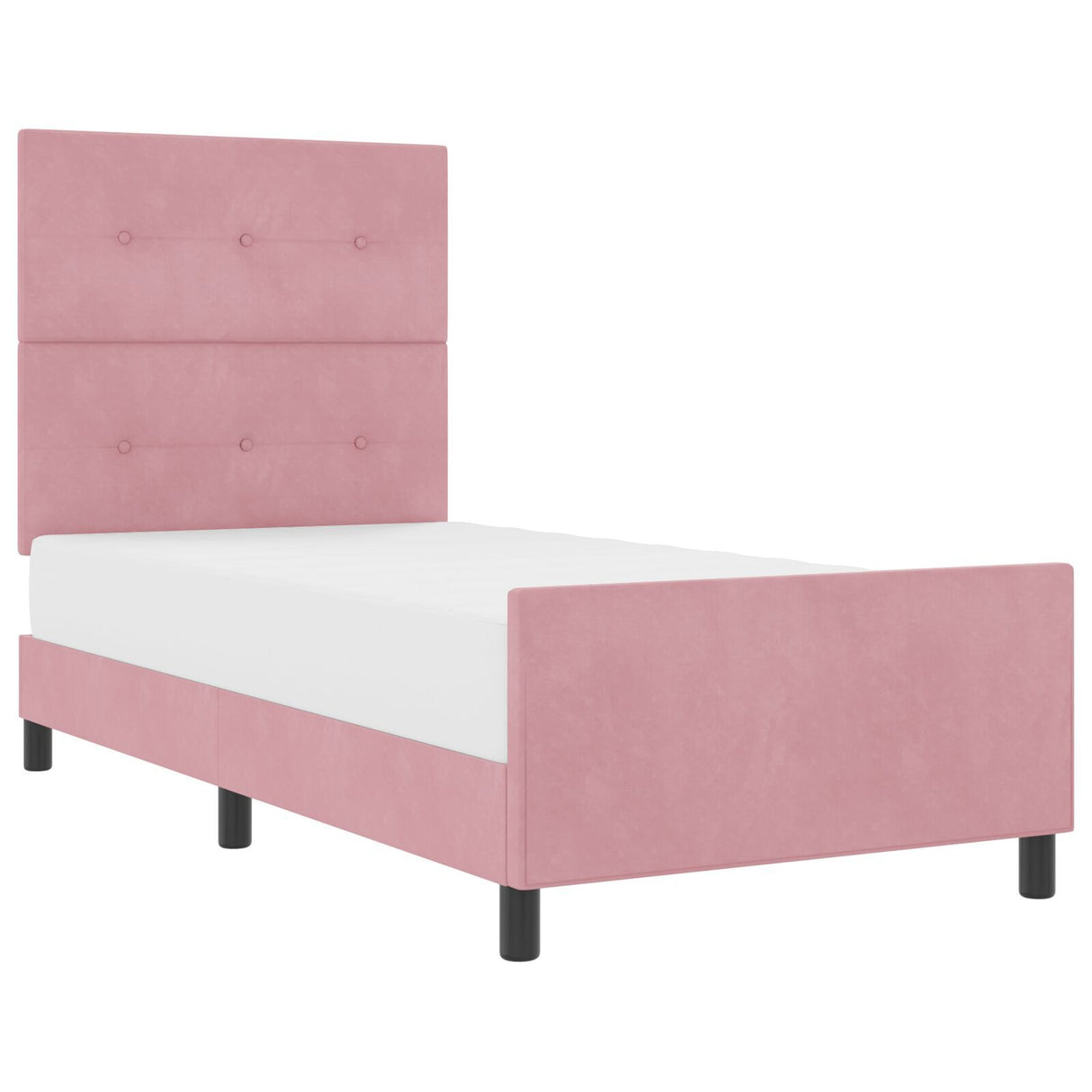 Bed Frame Pink 100X200 Cm Velvet