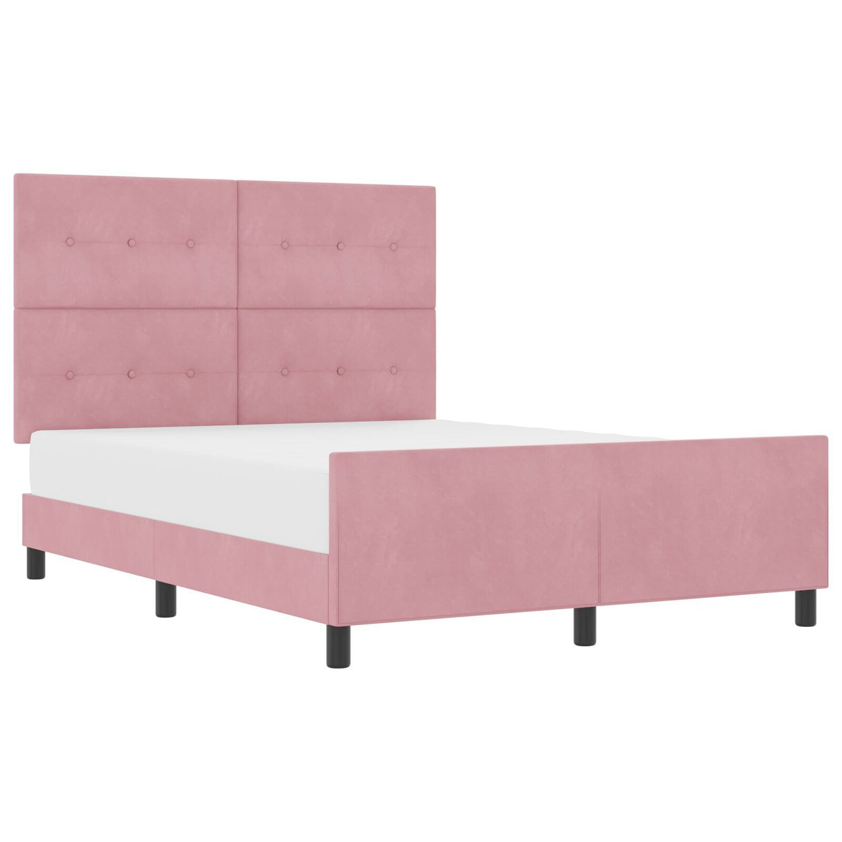 Pink Velvet Bed Frame 140X190 Cm