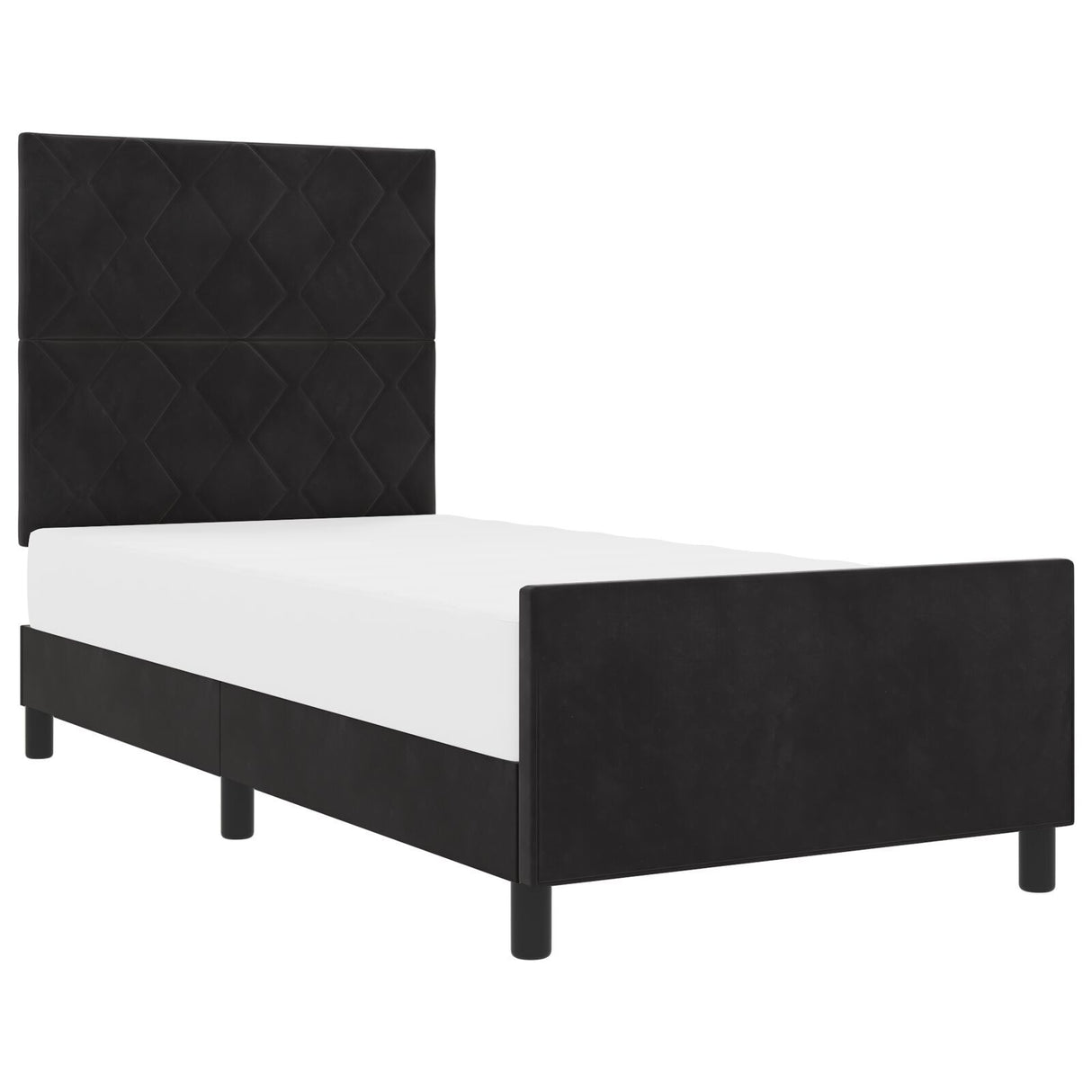 Bed Frame Black 90X190 Cm Velvet