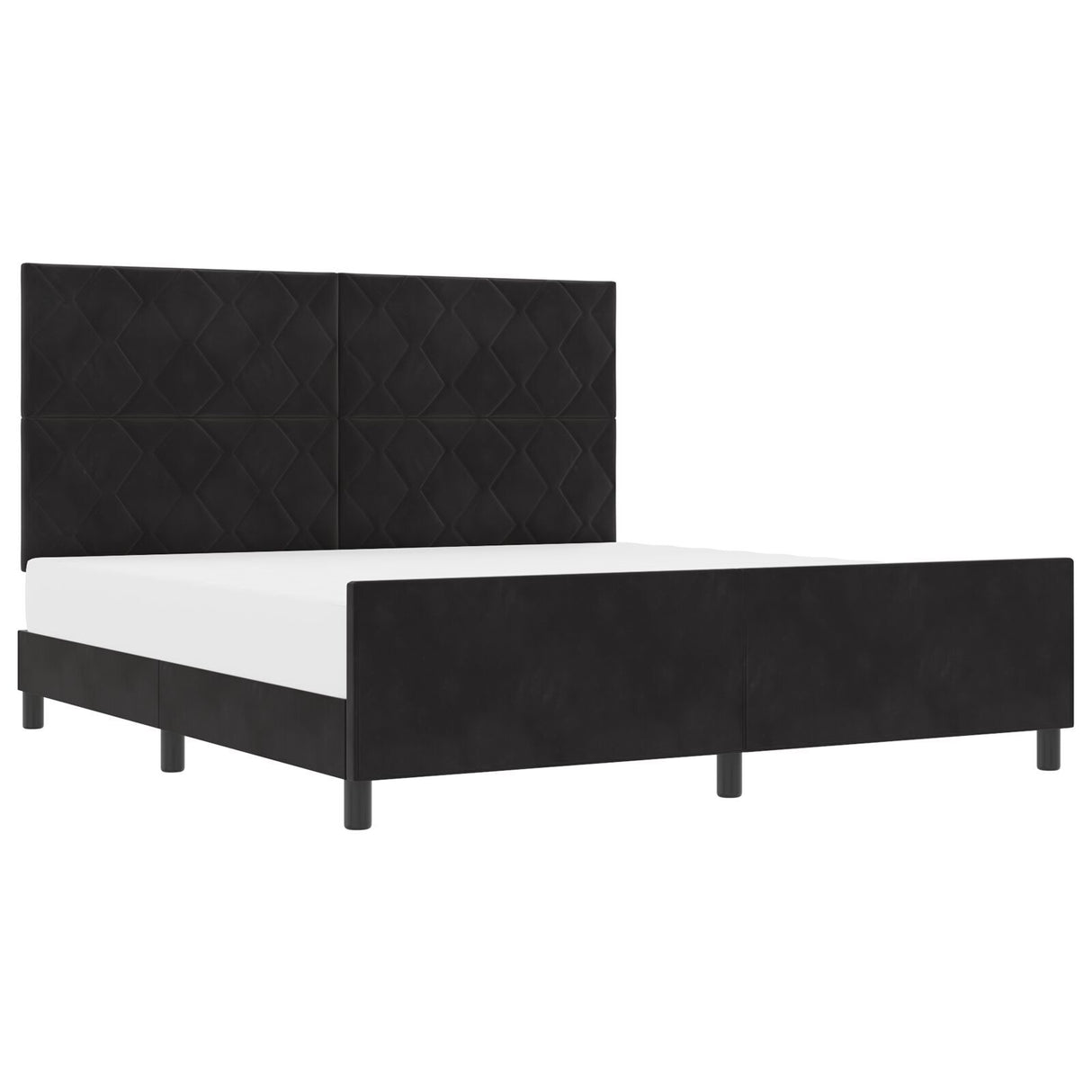 Bed Frame Black 180X200 Cm Velvet