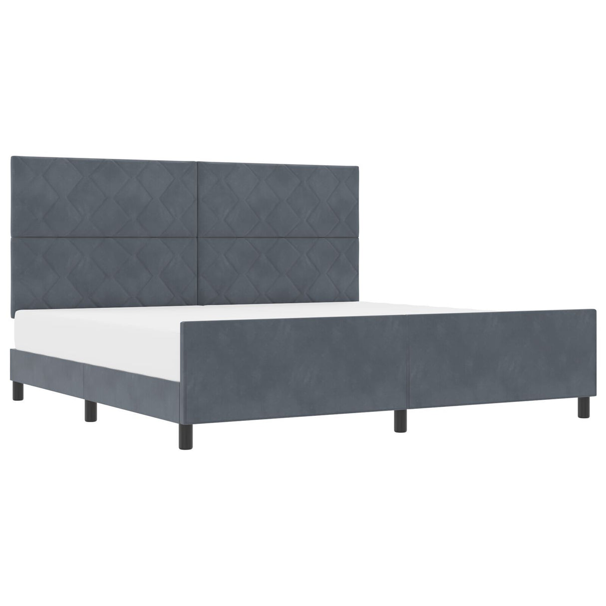 Dark Grey Velvet Bed Frame 200X200 Cm