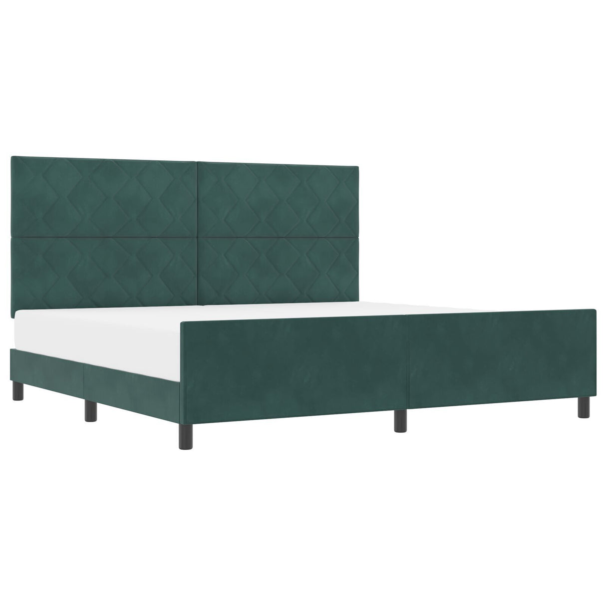 Bed Frame Dark Green 200X200 Cm Velvet