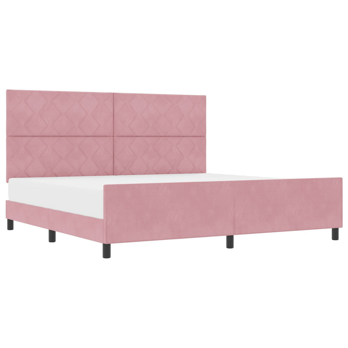 Bed Frame Pink 200X200 Cm Velvet