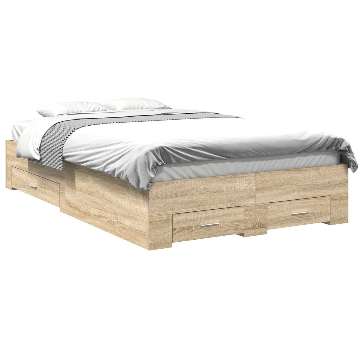 Bed Frame Sonoma Oak 140X200 Cm Engineered Wood
