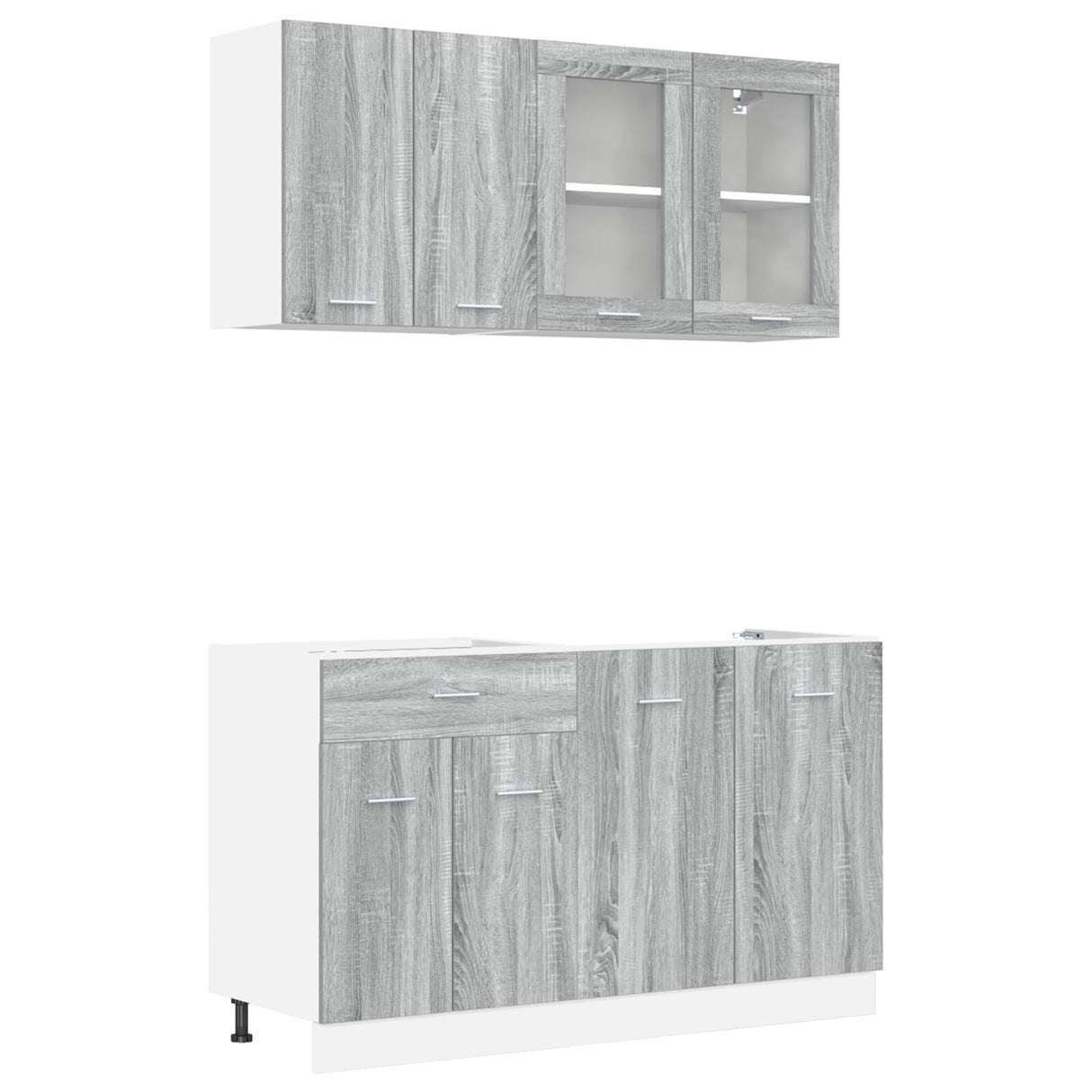 4 Piece Kitchen Cabinet Set Grey Sonoma Engineered Wood