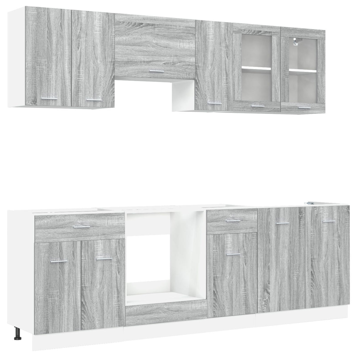 8 Piece Kitchen Cabinet Set Grey Sonoma Engineered Wood