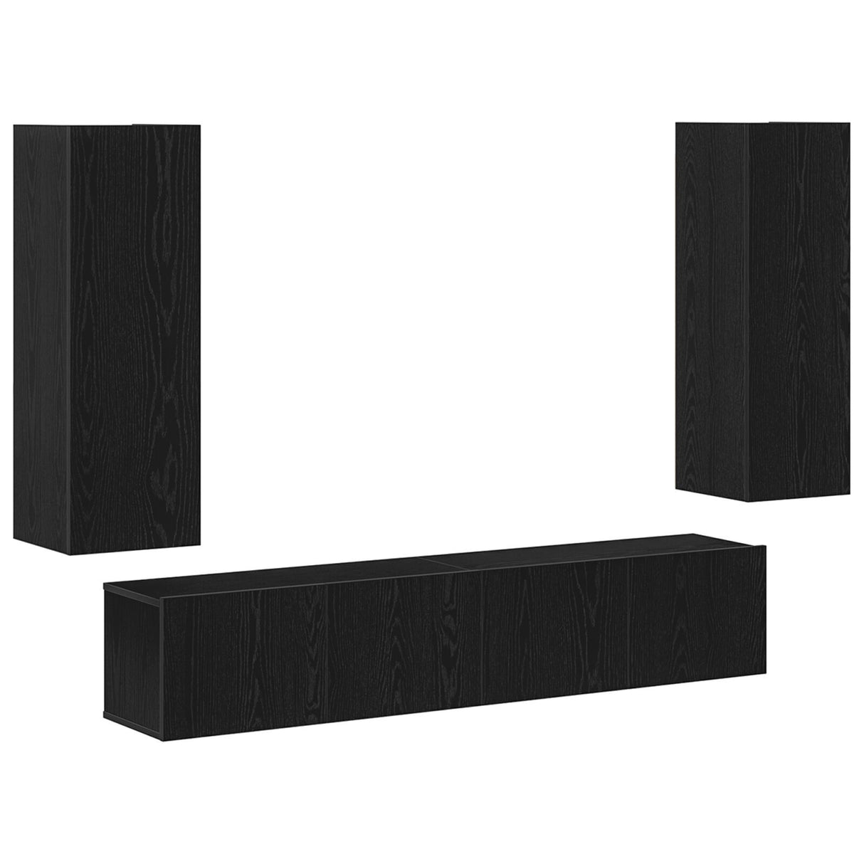 4 Piece Tv Cabinet Set Wall-Mounted Engineered Wood,  Tv Stand 80X30X30 Cm Made Of Engineered Wood,  Wall-Mounted Tv Cabinets - 2 Pcs , 30.5X30X90 Cm, Made From Engineered Wood