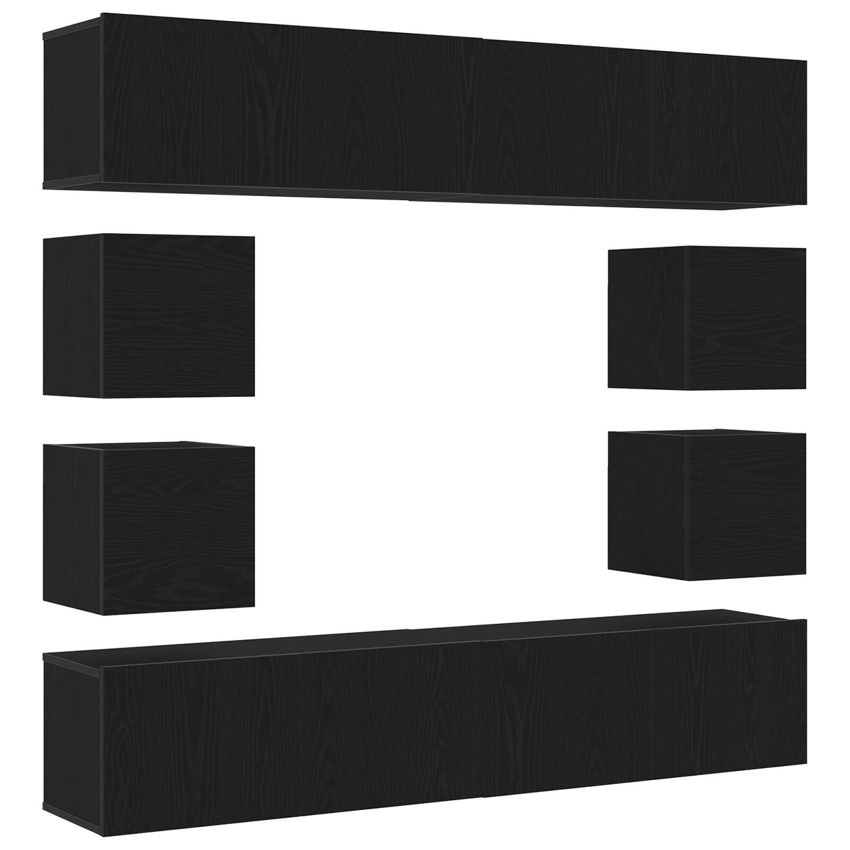 6 Piece Tv Cabinet Set Wall-Mounted Engineered Wood,  Tv Stand 80X30X30 Cm Made Of Engineered Wood,  Wall Mounted Tv Cabinets 2 Pcs 30.5X30X30 Cm