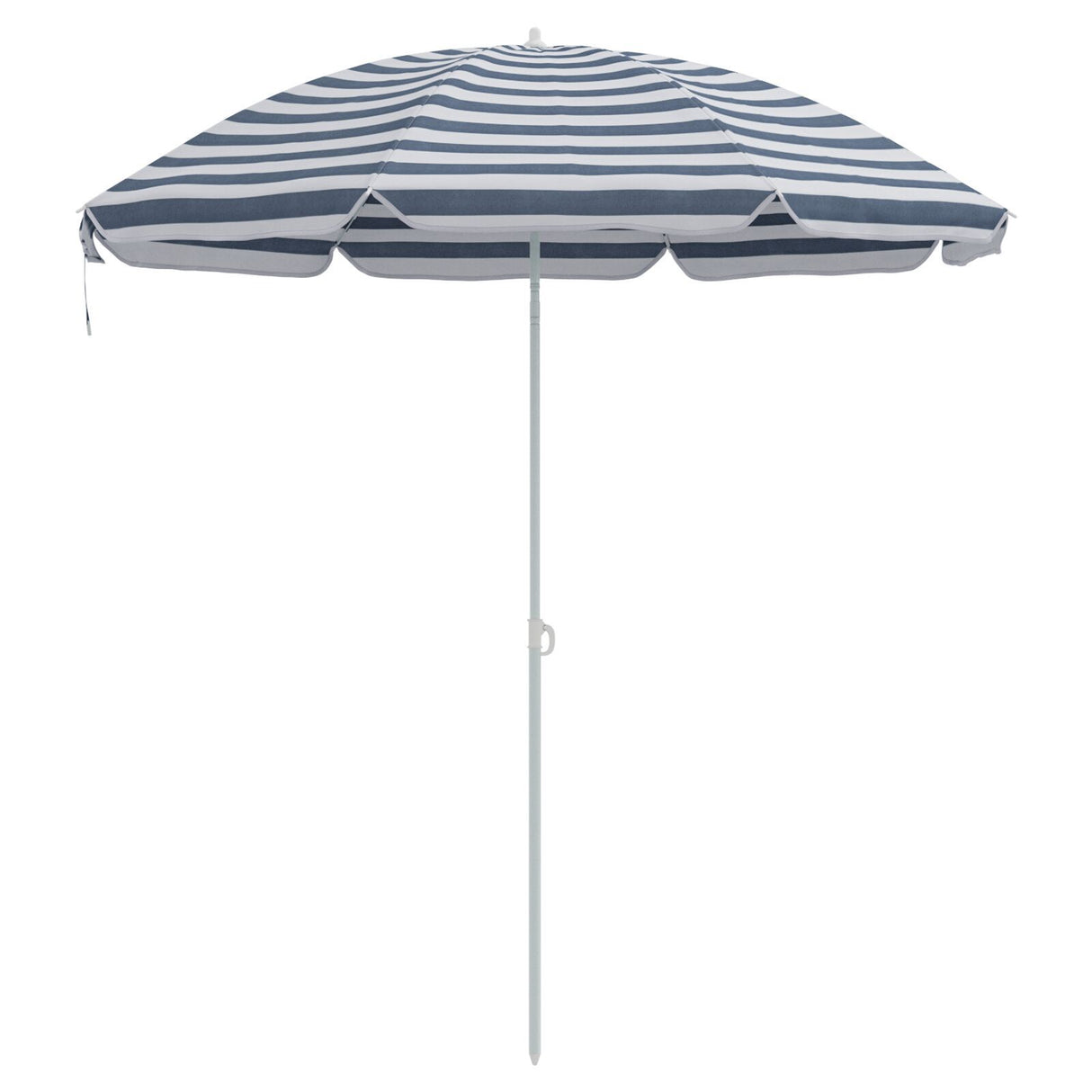 Beach Parasol With Aluminium Pole Blue & White 300 Cm