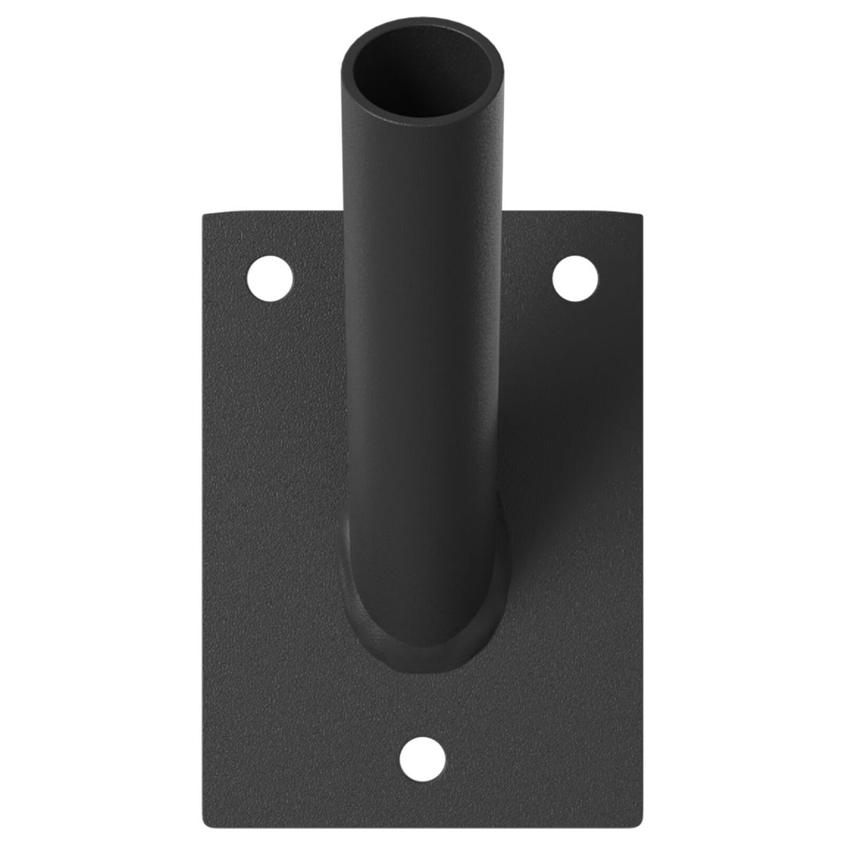 Flag Pole Holder For One Flag - Wall-Mounted, Black Steel