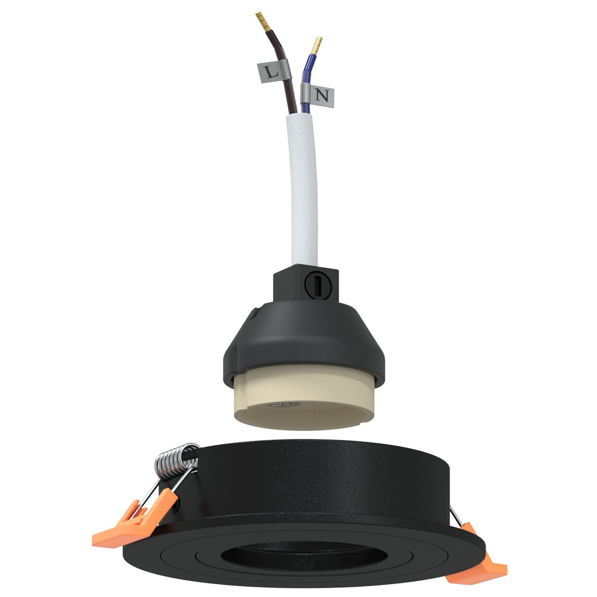 Recessed Spotlights 6 Pcs Round Gu10 Black Ø91 Mm