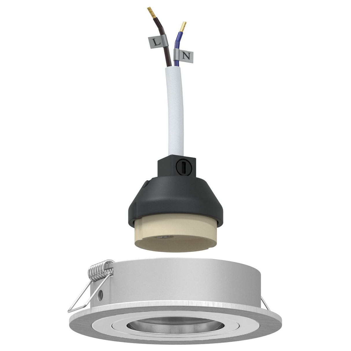 Recessed Spotlights 24 Pcs Round Gu10 Silver Ø91 Mm