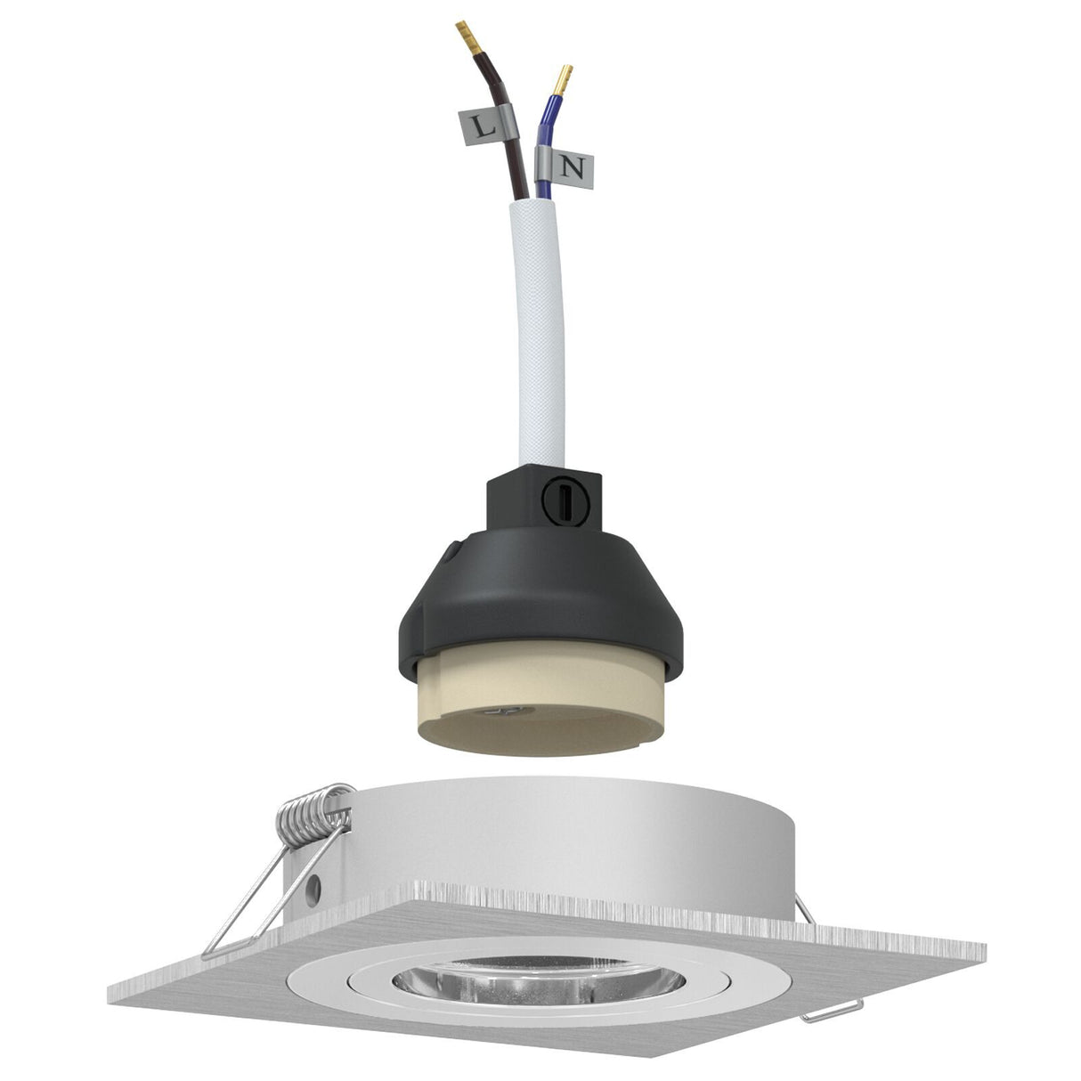 Recessed Spotlights 24 Pcs Square Gu10 Silver 91X91 Mm