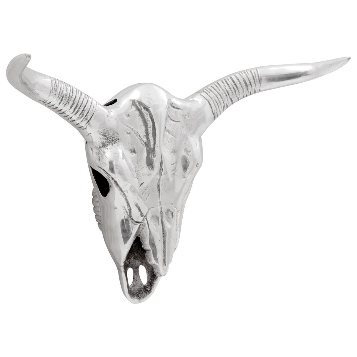 Wall Mounted Bull Silver 49X10X36 Cm Aluminium