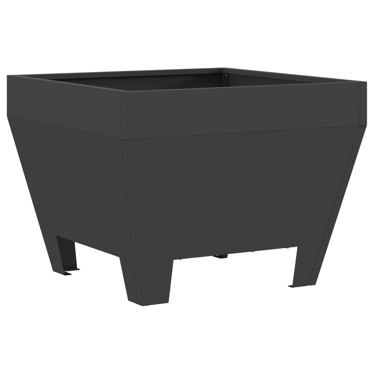 Square Fire Pit - Black, 50X50X30 Cm, Steel