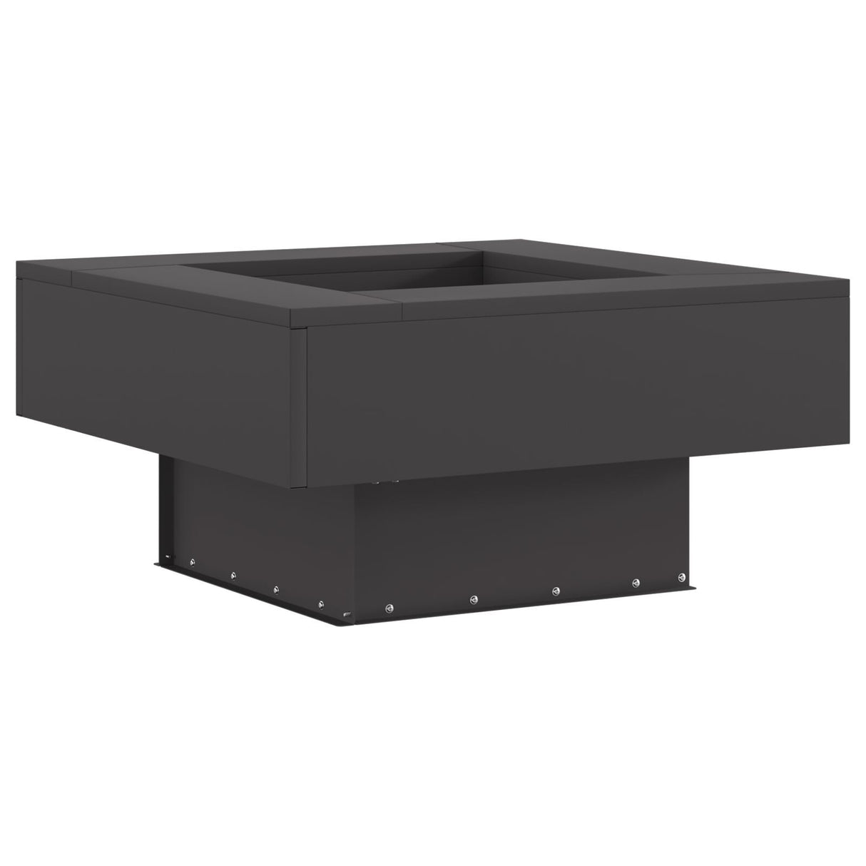 Fire Pit Square Black Steel