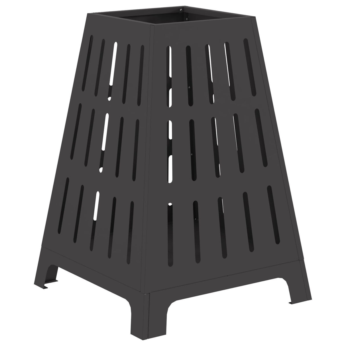 Fire Pit Square Black 50X50X70 Cm Steel
