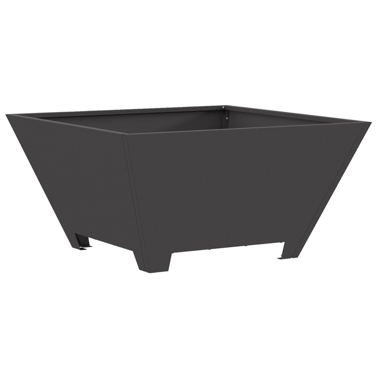 Fire Pit Square Black Steel