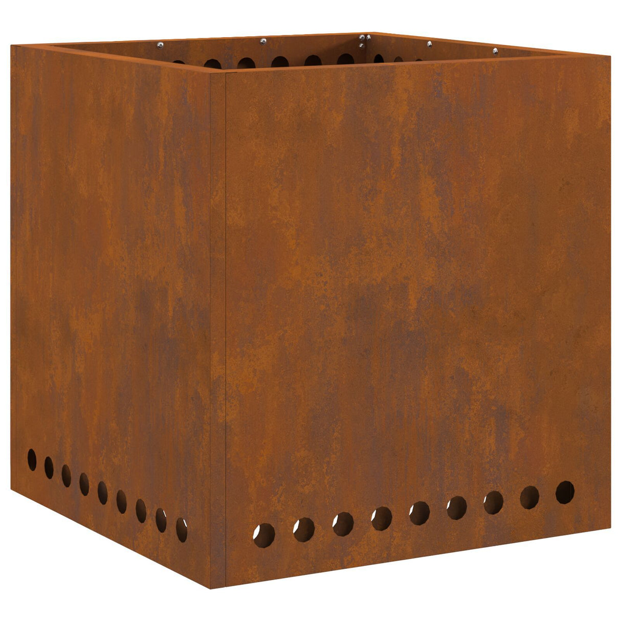 Smokeless Fire Pit Square 48X48X50 Cm Weathering Steel