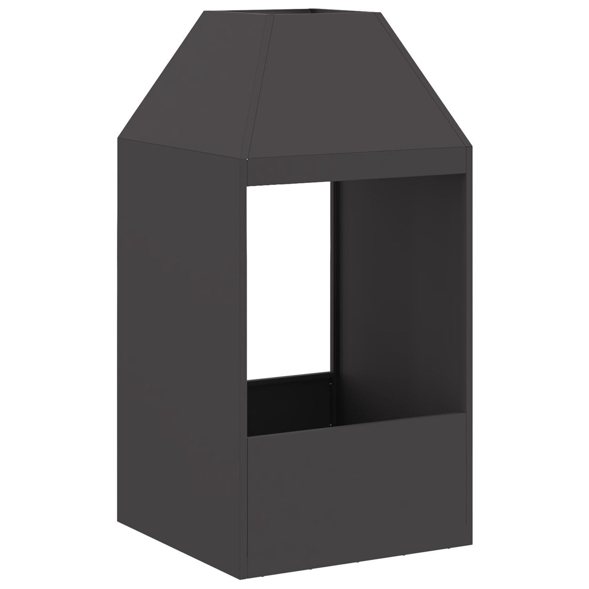 Fire Pit Black 50X50X100 Cm Steel