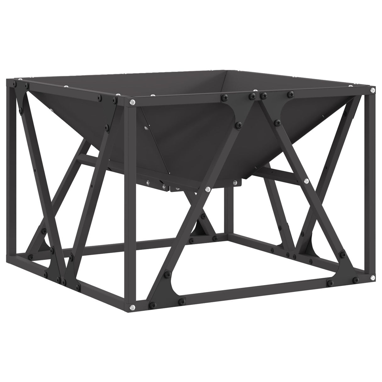 Fire Pit Square Black Steel