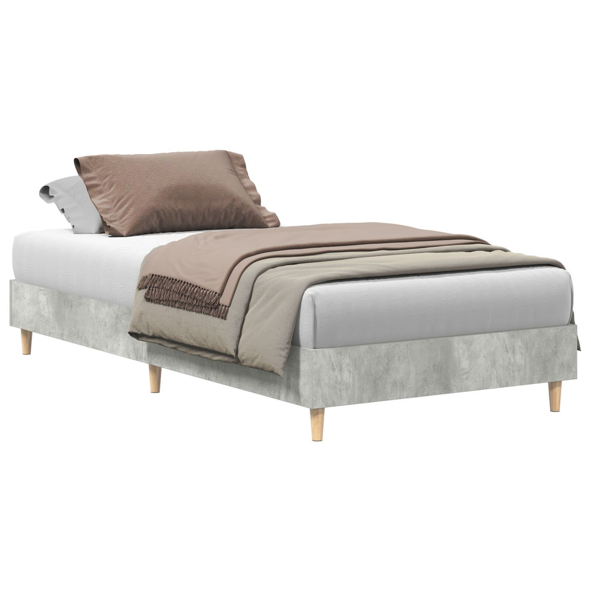 Bed Frame 90X200 Cm Concrete Grey Engineered Wood