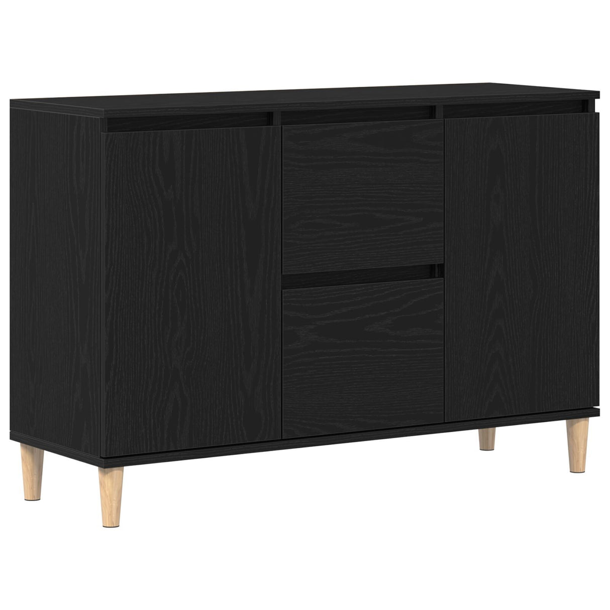 Black Oak Sideboard - 101X35X60 Cm - Made Of Engineered Wood