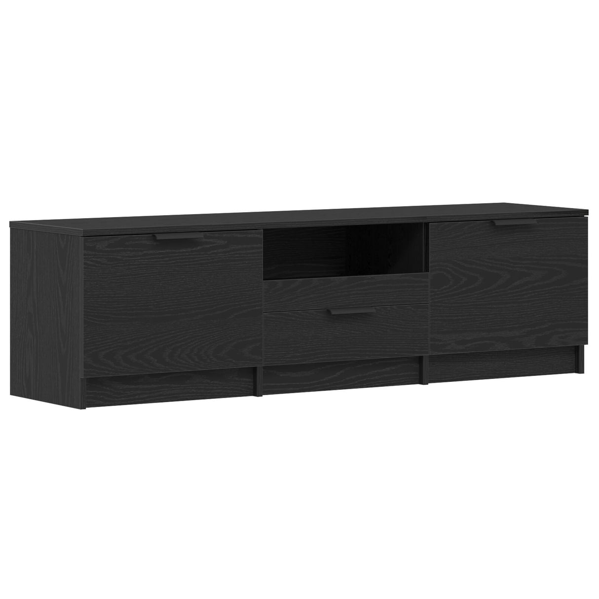 Tv Cabinet - Black Oak - 140X35X40 Cm - Made Of Engineered Wood