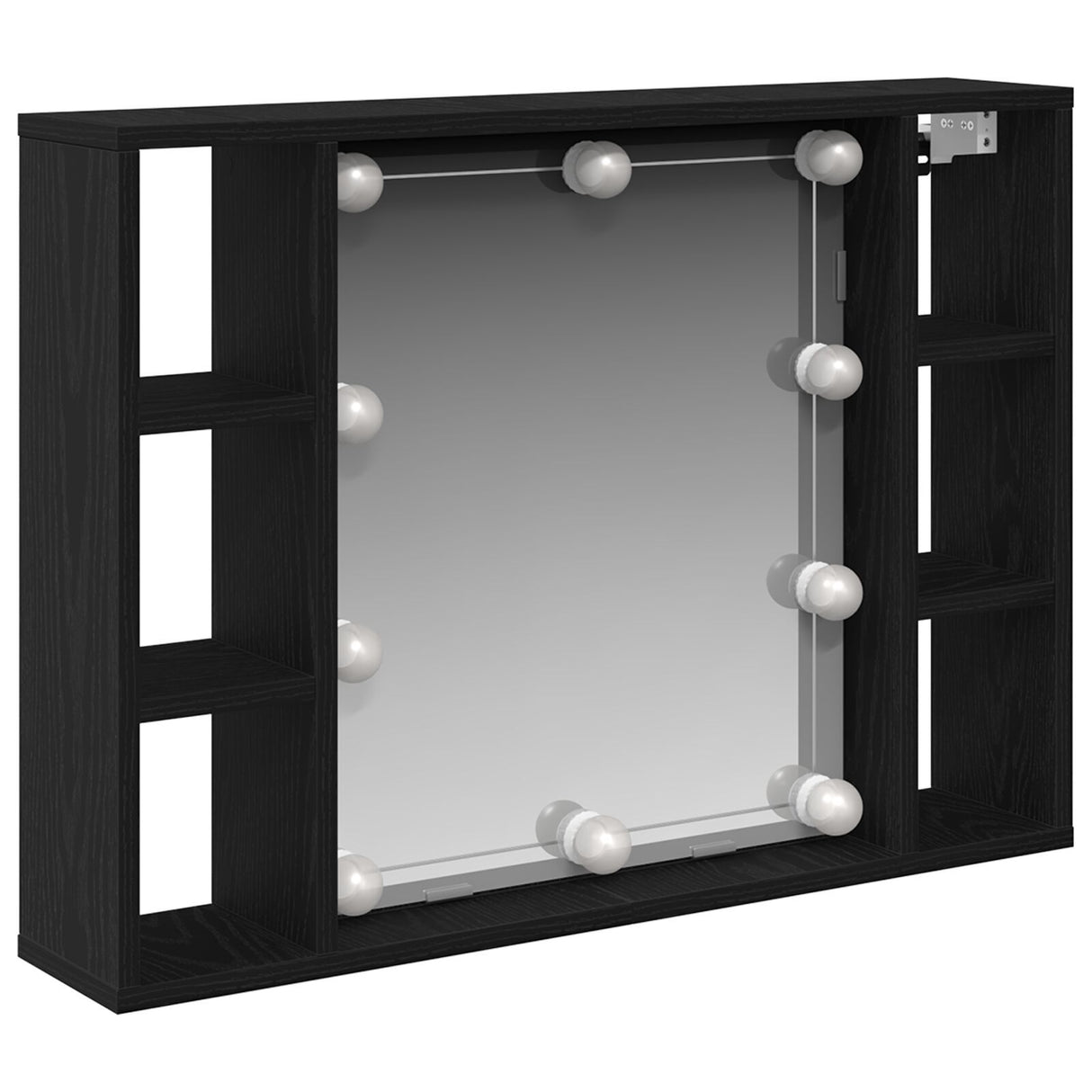 Led Mirror Cabinet - Black Oak - 76X15X55 Cm - Made Of Engineered Wood