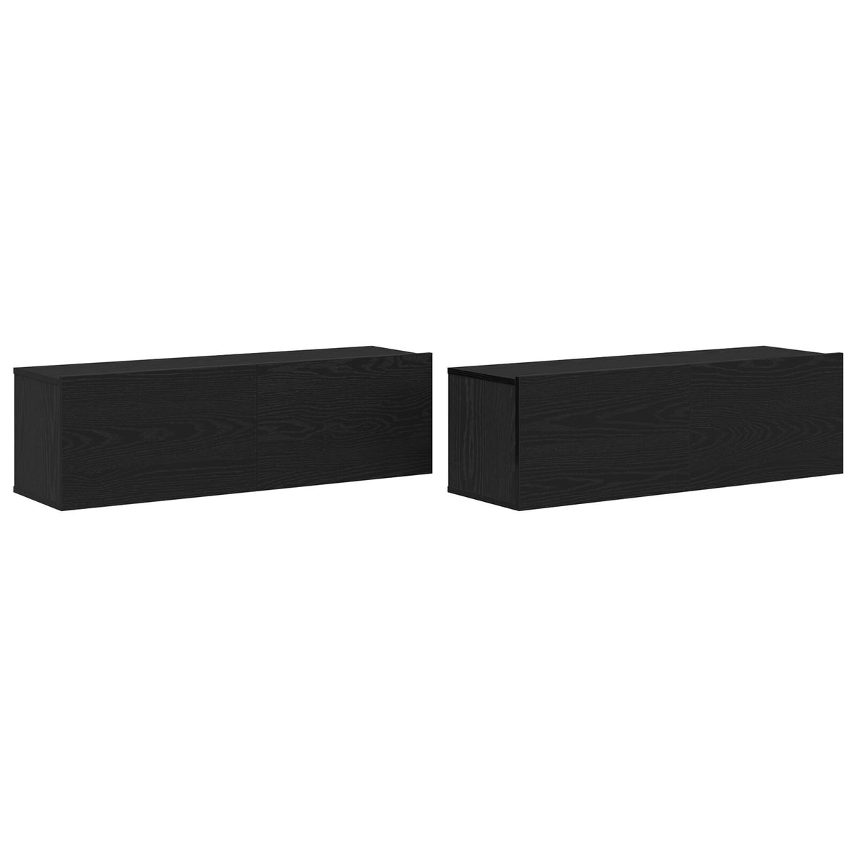 Tv Cabinets 2 Pcs Black Oak 100X30X30 Cm Engineered Wood