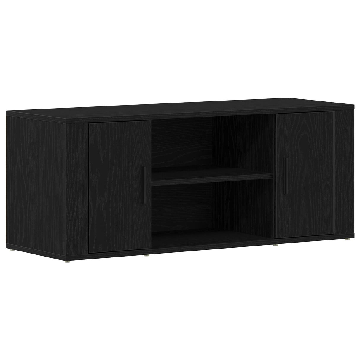 Tv Cabinet Black Oak 100X35X40 Cm Engineered Wood