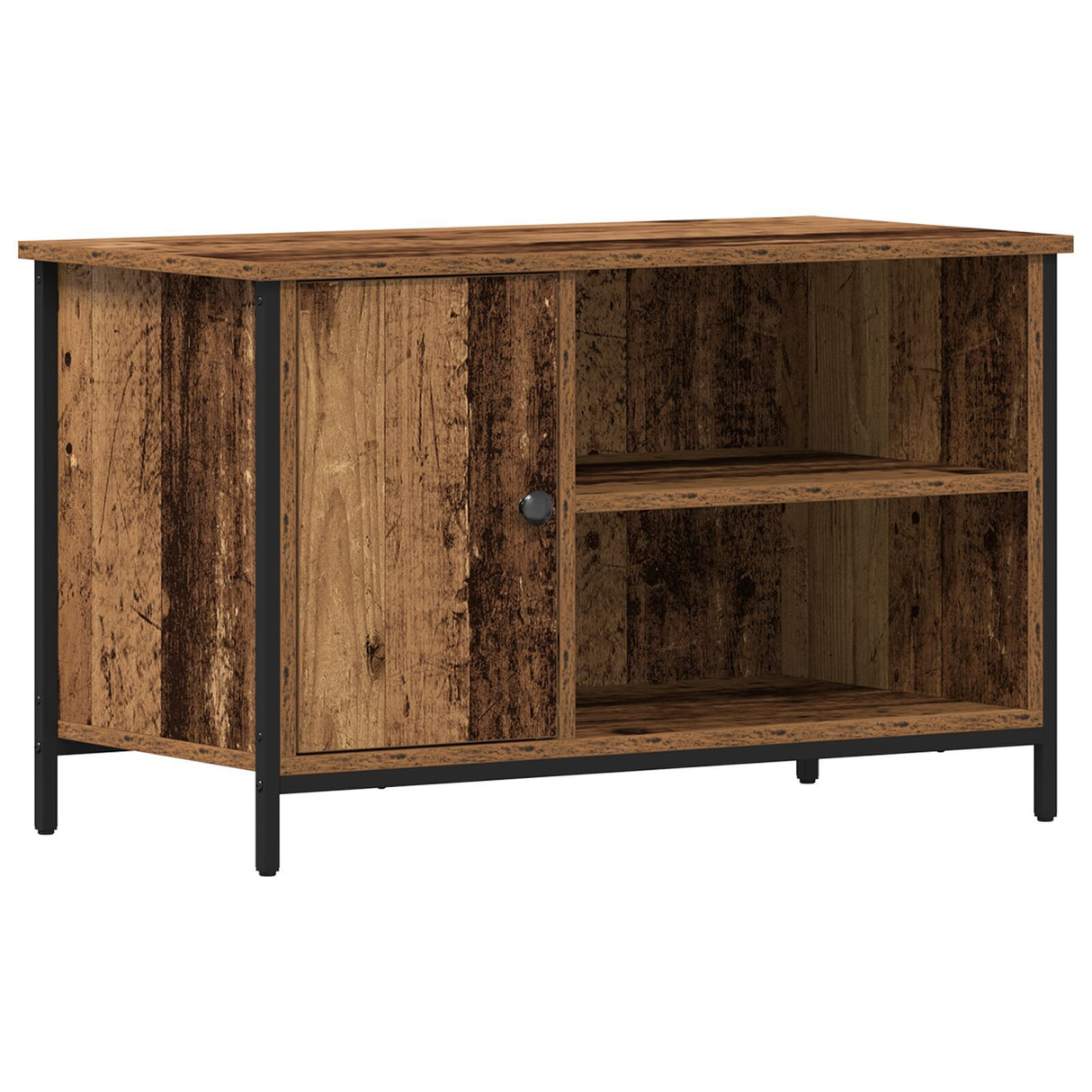 Tv Cabinet Old Wood 80X40X50 Cm Engineered Wood And Steel