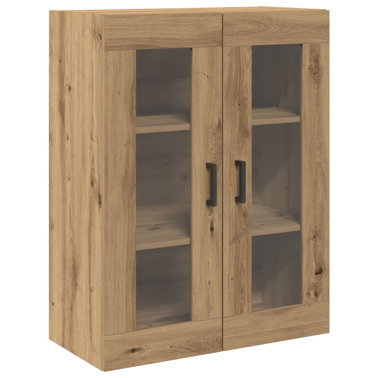 Wall-Mounted Cabinet With Glass Doors Artisan Oak 69.5X34X90 Cm