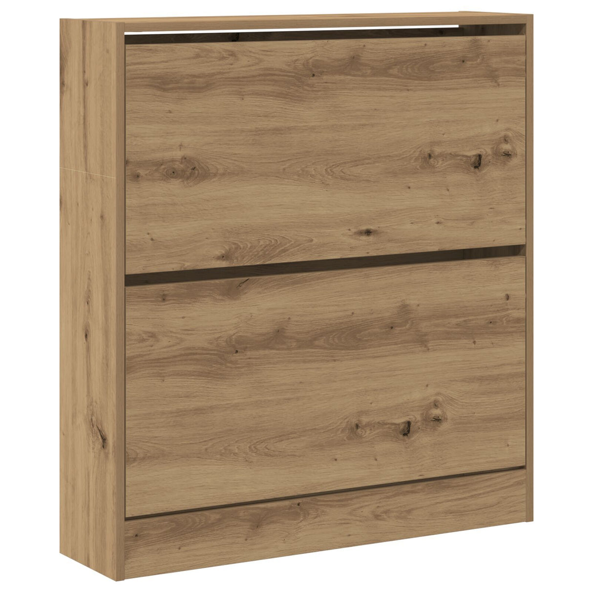Shoe Cabinet With Flip Drawer Smoked Oak 80X21X87,5 Cm