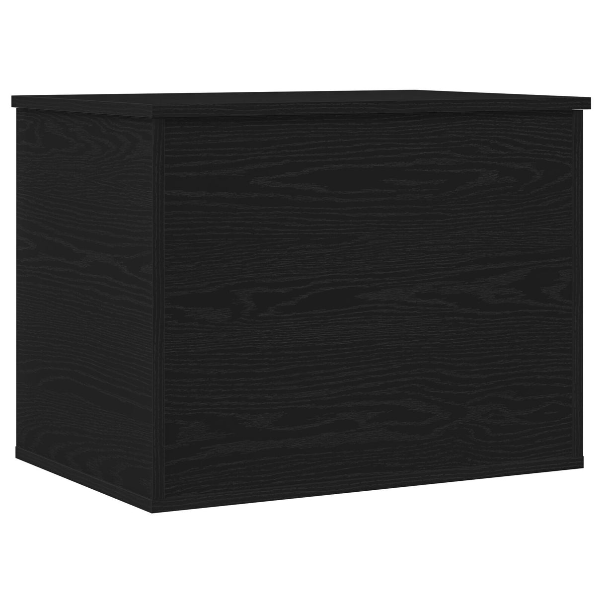 Storage Box With Lid Black Oak 60X42X46 Cm Engineered Wood