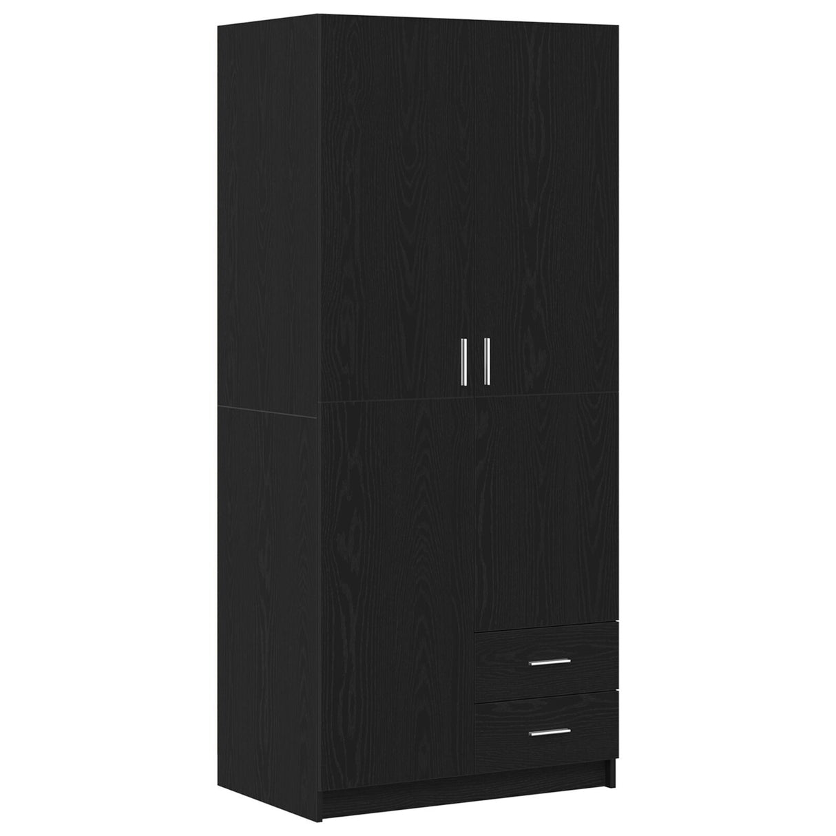 Black Oak Wardrobe 80X52X180 Cm Made Of Engineered Wood