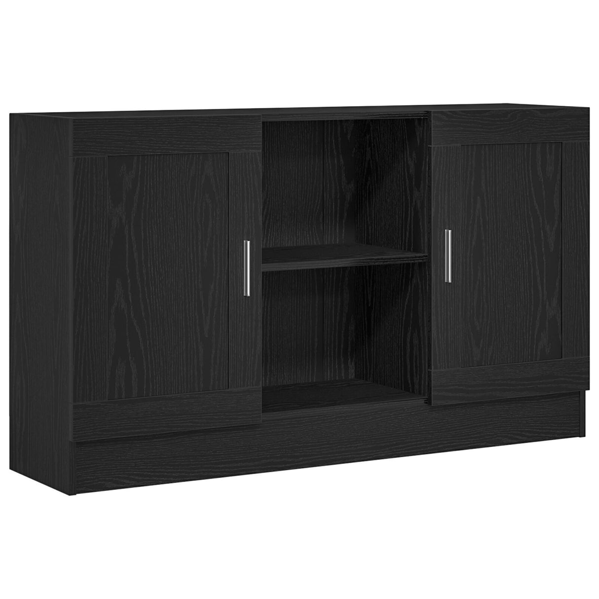 Black Oak Sideboard 120X30.5X70 Cm Engineered Wood