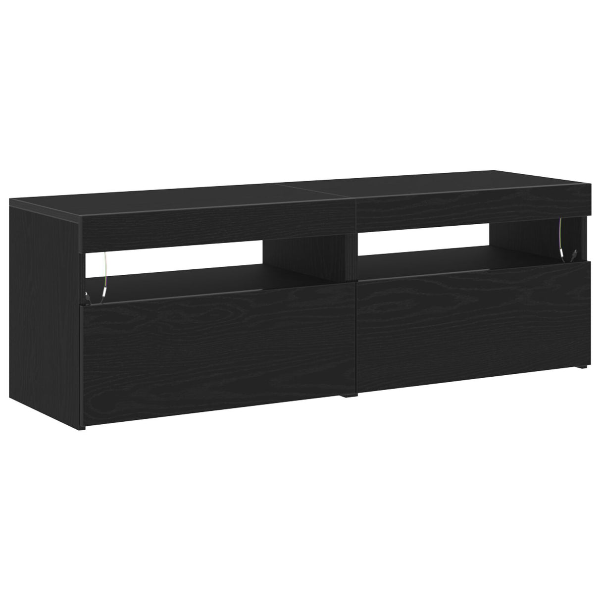 Tv Cabinets With Led Lights 2 Pcs Black Oak 60X35X40 Cm Engineered Wood