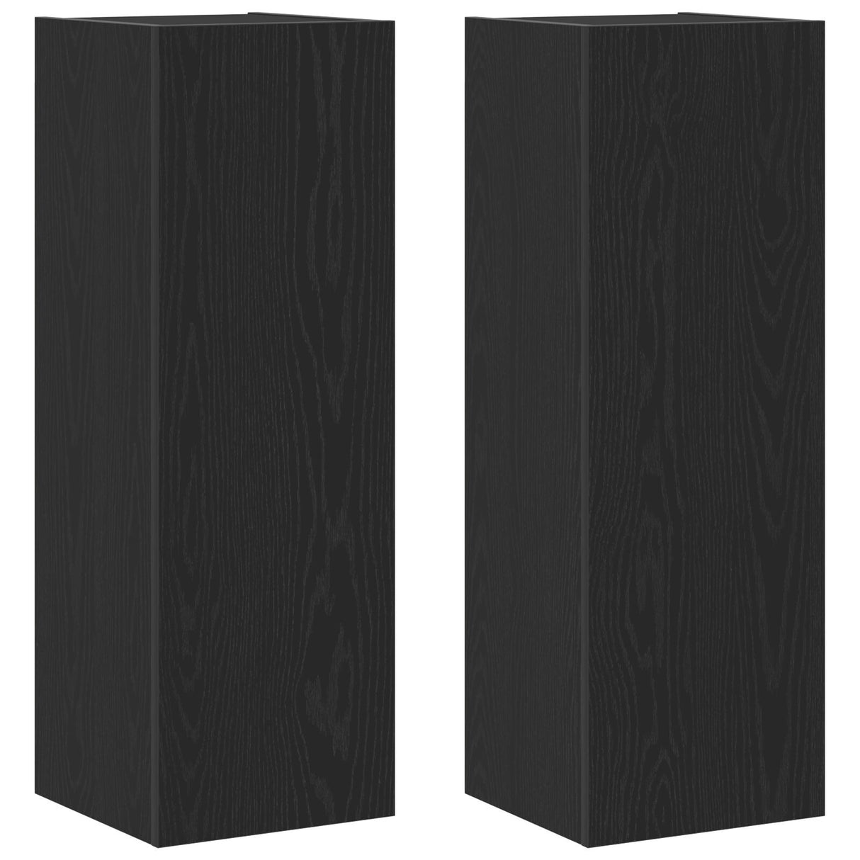 Wall-Mounted Tv Cabinets - 2 Pcs Black Oak, 30.5X30X90 Cm, Made From Engineered Wood