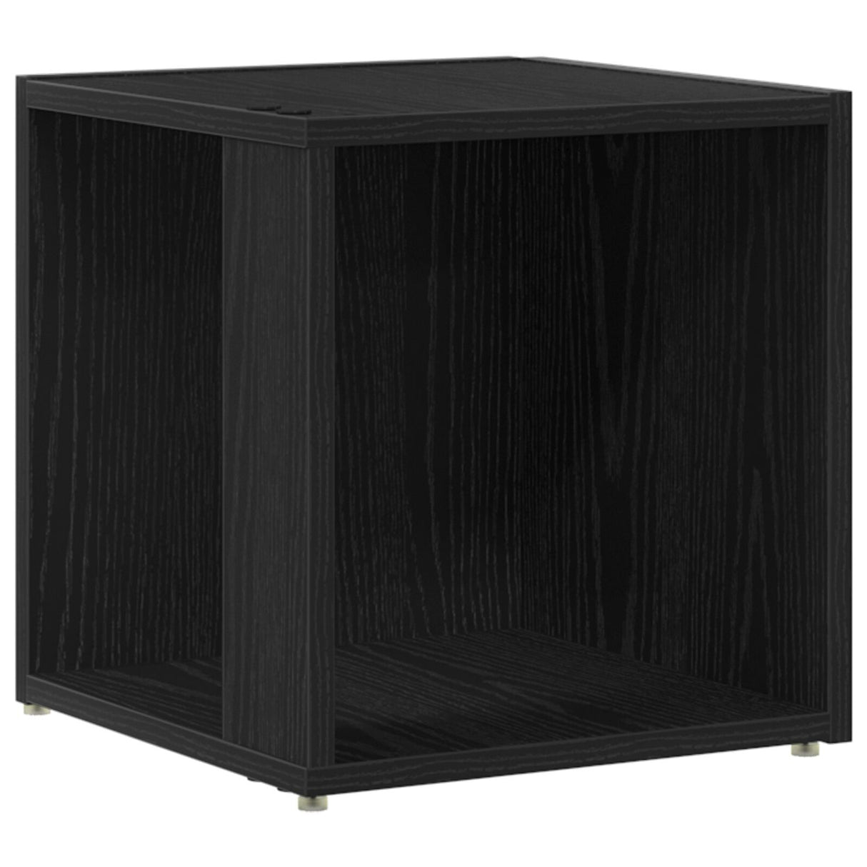 Side Table Black Oak 33X33X34,5 Cm Engineered Wood